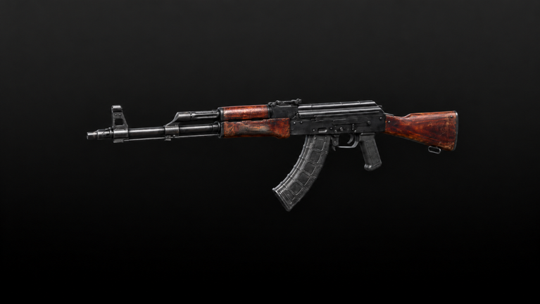 Rifle model with wood detailing
